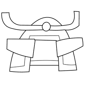 Samurai helmet black and white clipart