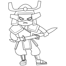 Samurai black and white clipart