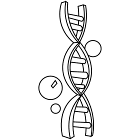 Scientist dna black and white clipart