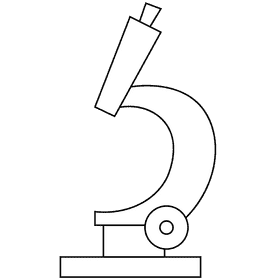 Scientist microscope black and white clipart