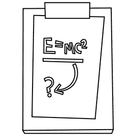 Scientist notes black and white clipart