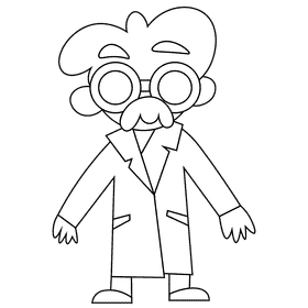 Scientist black and white clipart