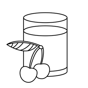 Cherry juice black and white clipart