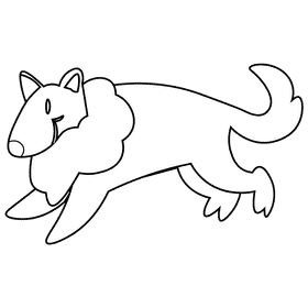 Shepherd dog black and white clipart