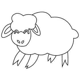 Shepherd sheep black and white clipart