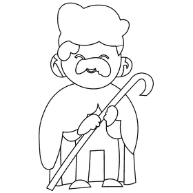 Shepherd black and white clipart