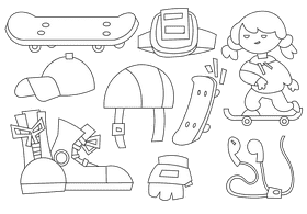 Skater black and white vector