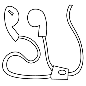 Skater headphones black and white clipart