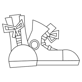 Skater shoes black and white clipart