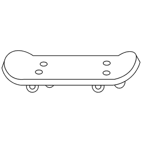 Skater skateboard black and white clipart