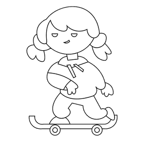 Skater black and white clipart