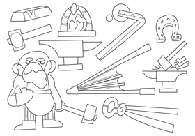 Blacksmith black and white vector