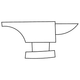 Blacksmith anvil black and white clipart