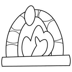 Blacksmith furnace black and white clipart