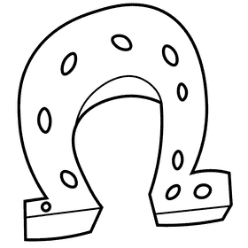 Blacksmith horseshoe black and white clipart