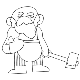 Blacksmith black and white clipart