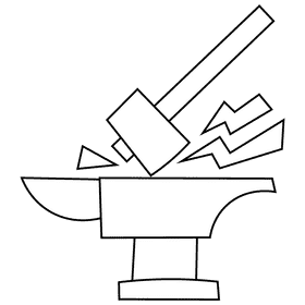 Blacksmith tools black and white clipart