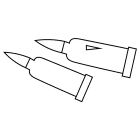 Soldier bullets black and white clipart