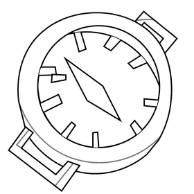 Soldier compass black and white clipart