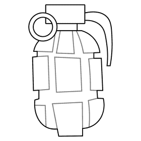 Soldier grenade black and white clipart
