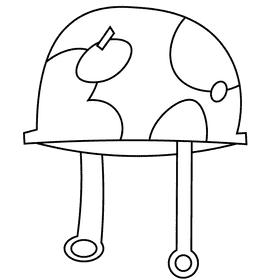 Soldier helmet black and white clipart