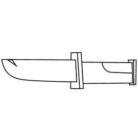 Soldier knife black and white clipart