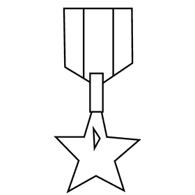 Soldier medal black and white clipart