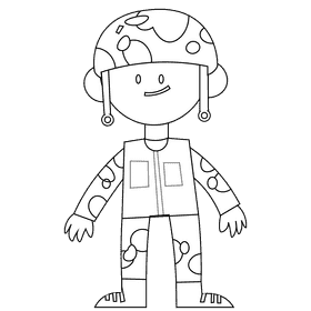 Soldier black and white clipart