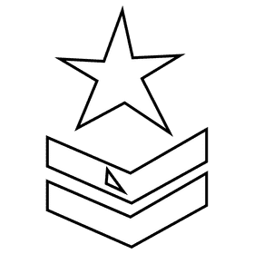 Soldier star black and white clipart
