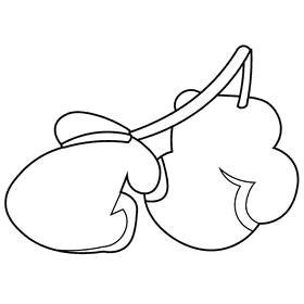 Sportsman boxing black and white clipart