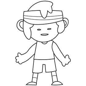 Sportsman black and white clipart