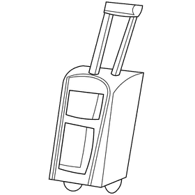 Stewardess baggage black and white clipart