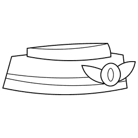 Stewardess cap black and white clipart