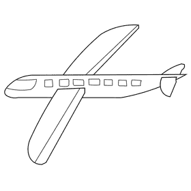 Stewardess plane black and white clipart