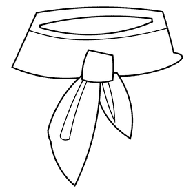 Stewardess tie black and white clipart