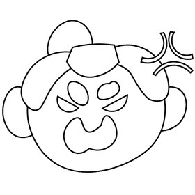 Sumo anger black and white clipart