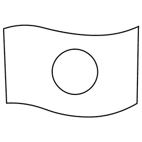 Sumo flag black and white clipart