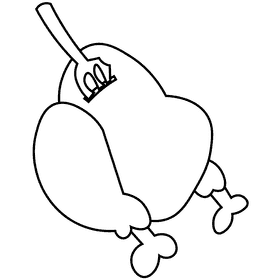 Sumo fry chicken black and white clipart