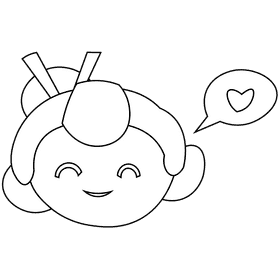 Sumo love black and white clipart