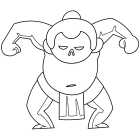 Sumo sumoist black and white clipart