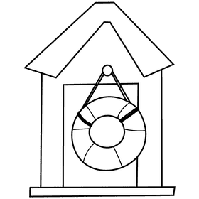 Surfer booth black and white clipart