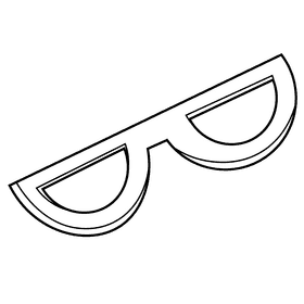 Surfer glasses black and white clipart