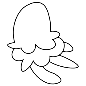 Surfer jellyfish black and white clipart