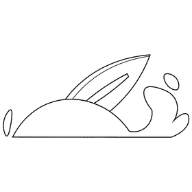 Surfer wave black and white clipart