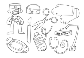 Surgeon black and white vector