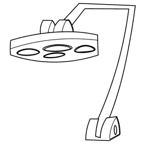 Surgeon lamp black and white clipart