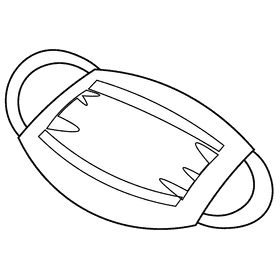 Surgeon mask black and white clipart