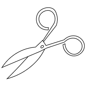Surgeon scissors black and white clipart