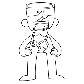 Surgeon black and white clipart