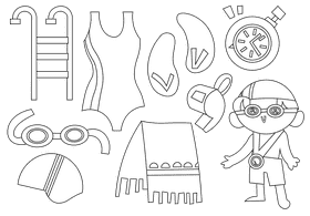 Swimmer black and white vector